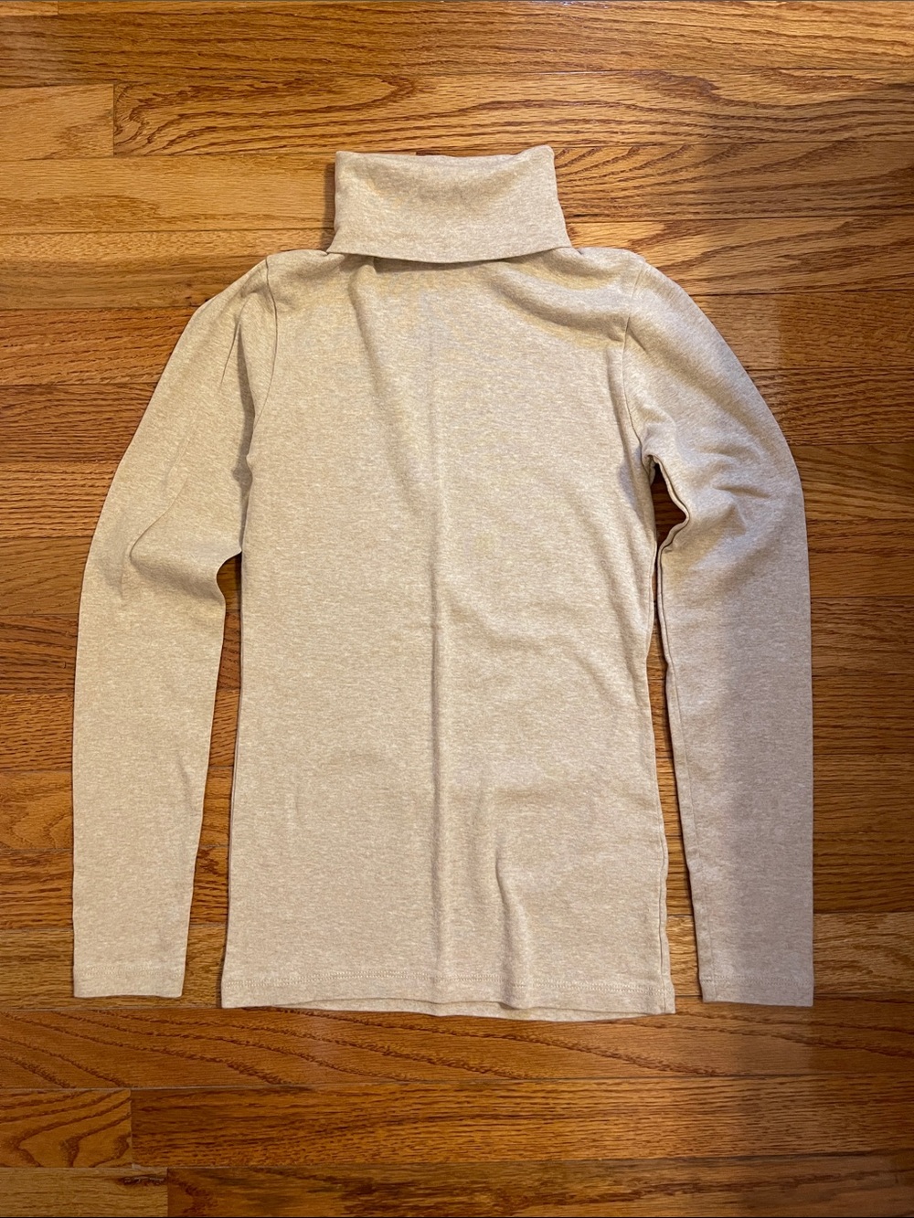 J. Crew Perfect Fit Knit Goods Cotton Yarns Oatmeal Heather Turtleneck Sz XS